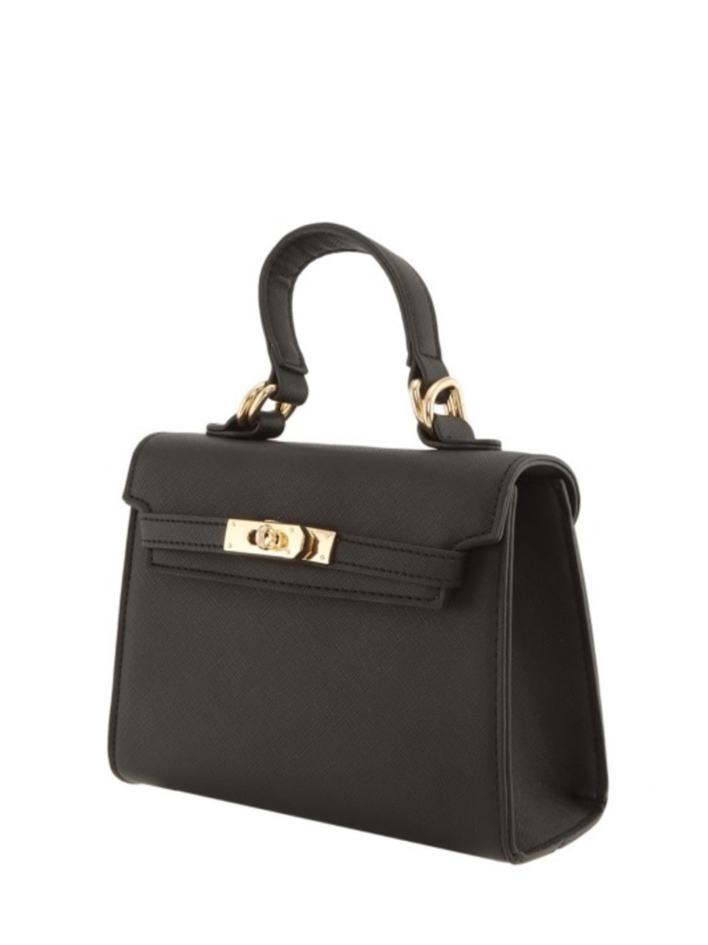 ShopEvelynne Top-Handle Satchel with Gold Hardware